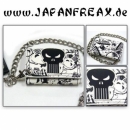 Punisher - Skull Print wallet b/w with chain